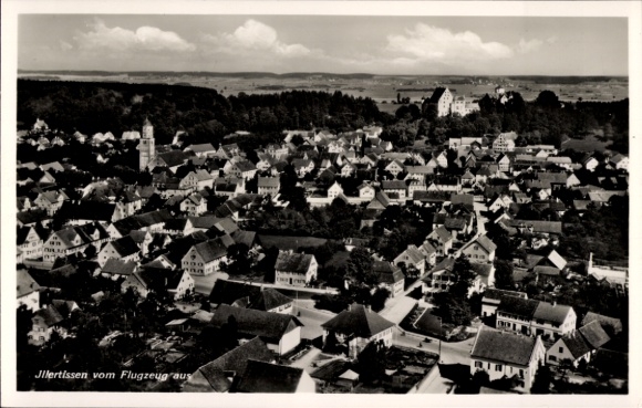Postcard Illertissen in Swabia, aerial photograph