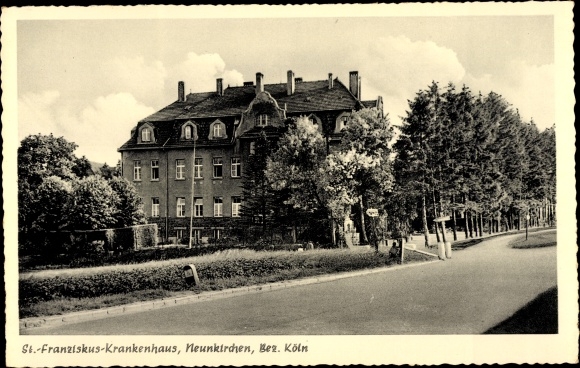 Postcard Neunkirchen Seelscheid in the Rhein Sieg district, St. Francis Hospital