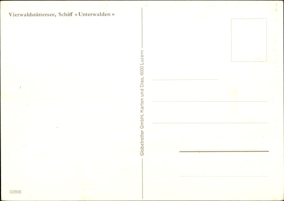Postcard Lake Lucerne, ship Unterwalden
