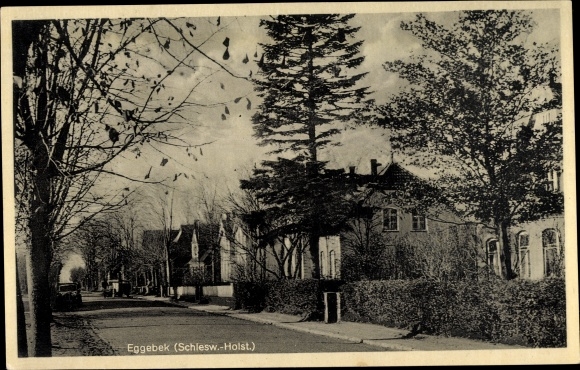 Ak Eggebek in Schleswig Holstein, Straßenpartie, Häuser