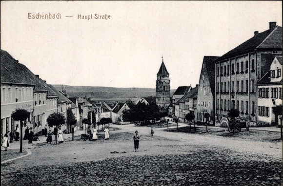 Ak Eschenbach in der Oberpfalz Bayern, Hauptstraße, Straßenpartie