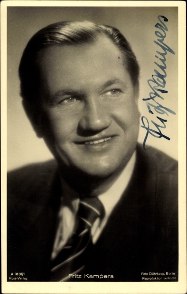 Postcard actor Fritz Kampers, Ross 3150/1, autograph
