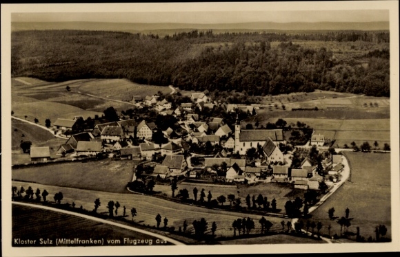 Postcard Sulz am Neckar, monastery, aerial photograph