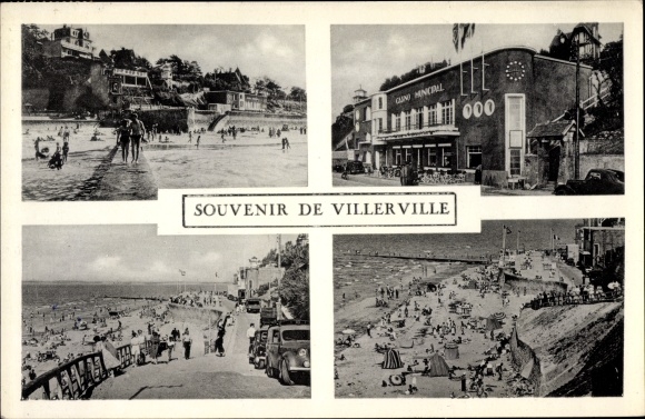 Postcard Villerville Calvados, Souvenir de Villerville, Strand, Municipal Casino