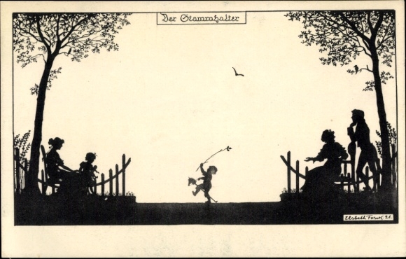 Paper cutting Postcard Forck, Elsbeth, The Heir, Shadow Image