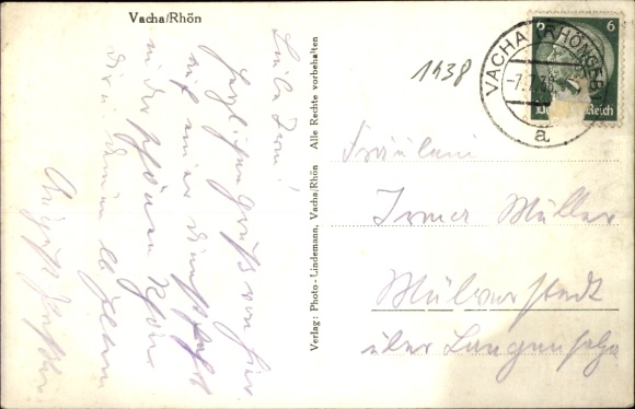 Postcard Vacha in the Rhön Thuringia, overall view from Siechenberg