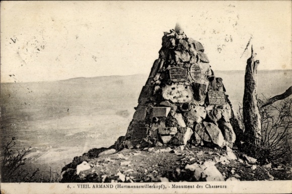 Ak Hartmannsweiler Elsass Haut Rhin, Hartmannsweilerkopf, Vieil Armand, Monument des Chasseurs, V