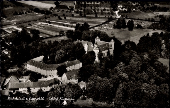 Postcard Michelstadt in the Odenwald, aerial view of Fürstenau Castle, Odenwald