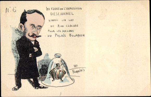 Artist Postcard Norwins, The Nails of the Exhibition, Melons du Palais Bourbon, Paul Deschanel, Karikatur