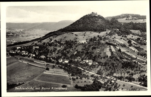 PC Bechtersbohl Küssaberg in Baden Württemberg, aerial photo, ruin Küssaburg