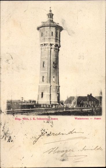 Postcard Assen Drenthe Netherlands, Watertoren, Water Tower