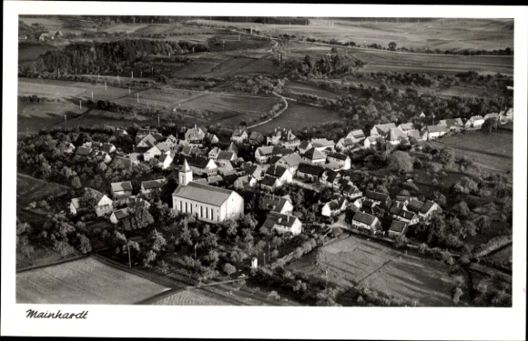 Postcard Mainhardt in Baden Württemberg, aerial photograph of the town and surrounding area