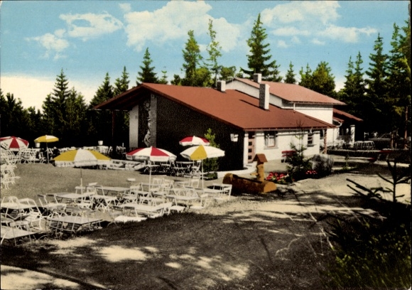 Postcard Mehlmeisel in the Fichtelgebirge, Bayreuther Haus, Klausenlift mountain station