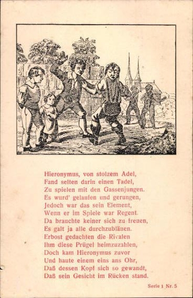 6 Postcard Münchhausen Series 1, 1-6
