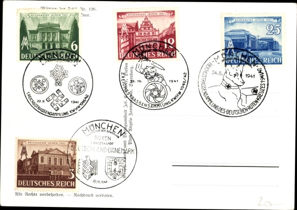 Postcard Führer and Reich Chancellor Adolf Hitler, Benito Mussolini, state meeting, men of the time 126