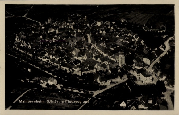 Postcard Mainbernheim in Lower Franconia, aerial photograph