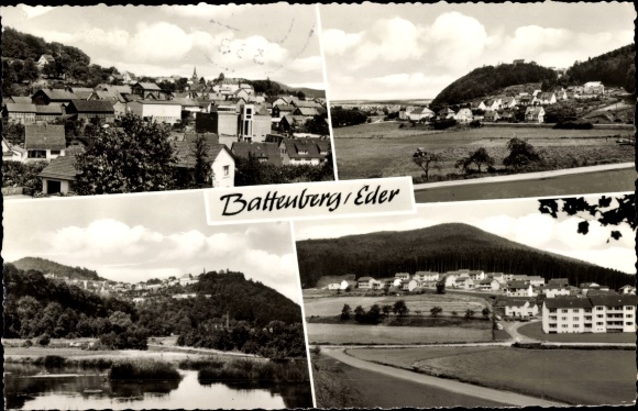 PC Battenberg in Hesse, overall view, settlement, bookstore Erika Teubner