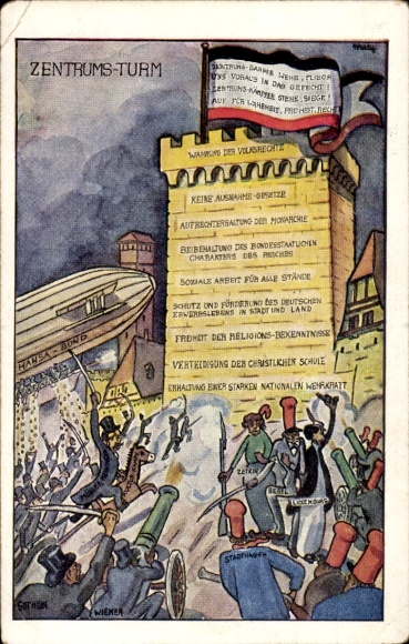Artist Postcard German Center Party, Center Tower, Protection of People's Rights