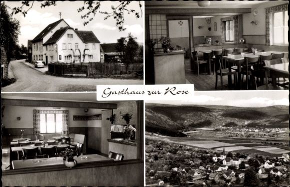 Postcard Boxtal Freudenberg am Main, Gasthof zur Rose, place
