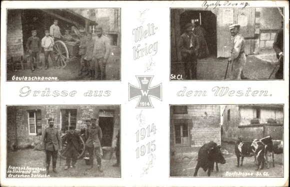 Ak St. Arnold Neuenkirchen Nordrhein Westfalen, Weltkrieg Goulaschkanone, Grüsse aus dem Weste...