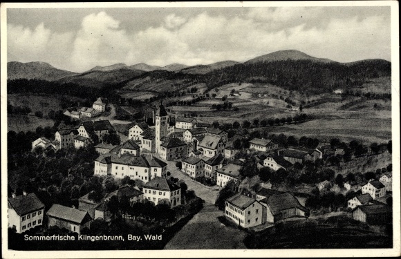 Postcard Klingenbrunn Spiegelau in the Bavarian Forest of Lower Bavaria, general view
