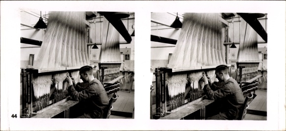Stereo image photo The Nazi model companies 1937-38 No. 44 Weberei Becker & Bernhard, Langenfeld Rhineland
