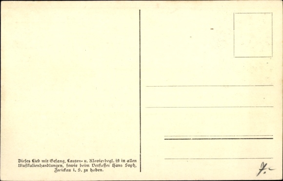 Song Postcard Soph, Hans, Mei Stübela, Erzgebirge dialect 8