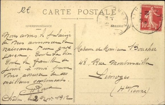 Postcard Châlus Haute Vienne, historic building, Mairie square, rural scenery, old architecture