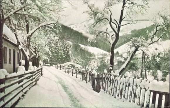 Postcard Lilienfeld in Lower Austria, Traisental, Winter, Vienna Prealps