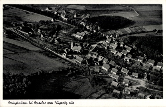 Postcard Beringhausen Marsberg in the Sauerland, aerial photograph