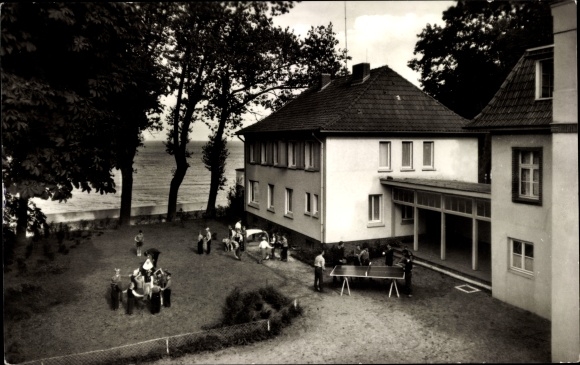 Postcard Baltic resort Niendorf Timmendorfer Strand, children&#39;s recreation home Westfalenhaus, table tennis