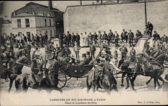 Postcard Paris, The Arrival of King Sisowath, In the Gala Landeau