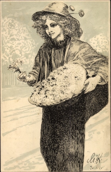 Artist PC Klinger, Max, Leipzig in Saxony, Marguerite Day 1911, Meissner &amp; Buch