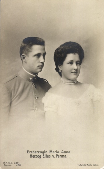 Ak Erzherzogin Maria Anna und herzog Elias von Parma
