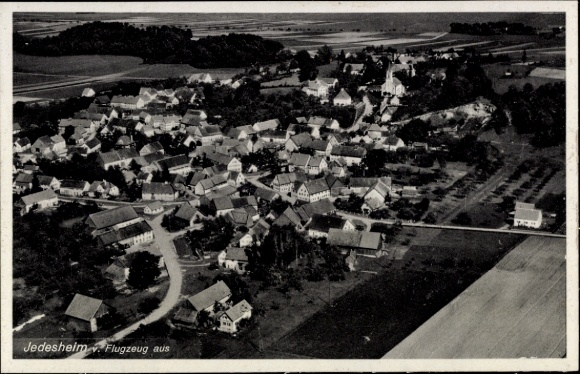 Postcard Jedesheim Illertissen in Swabia, aerial photograph
