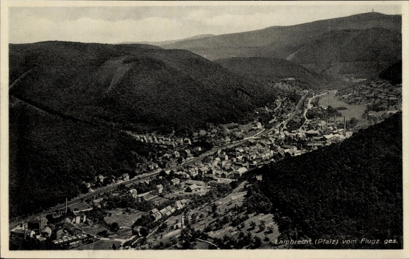 Postcard Lambrecht in der Pfalz, aerial photograph