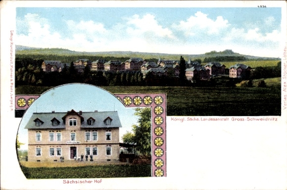 Postcard Großschweidnitz in Sachsen, Saxon Court, Royal Saxon State Institute