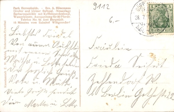 Postcard Herrenhaide Burgstädt in Saxony, Park Herrenhaide, in the maze, Silver Hall