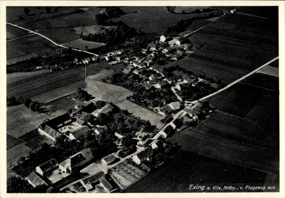 Postcard Exing on the Vils Eichendorf in Lower Bavaria, aerial photograph