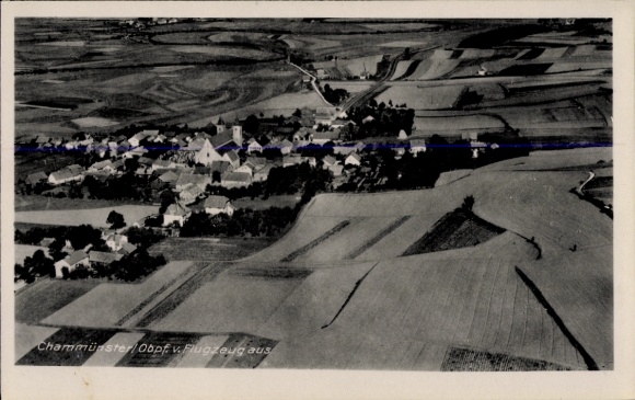 Postcard Chammünster Cham Oberpfalz,, aerial photograph