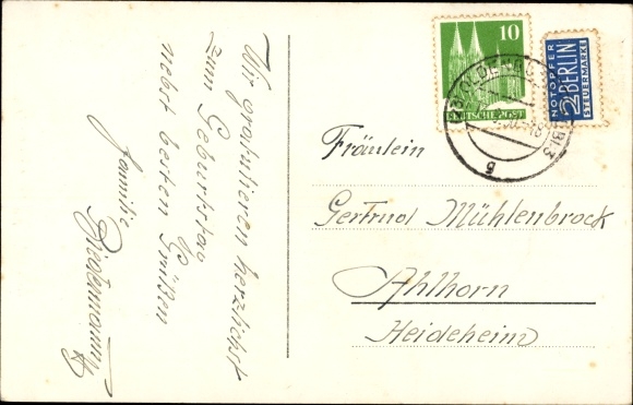 Artist Postcard Lungershausen, Ilse Wende, birthday greetings, boy with a dandelion, dandelion