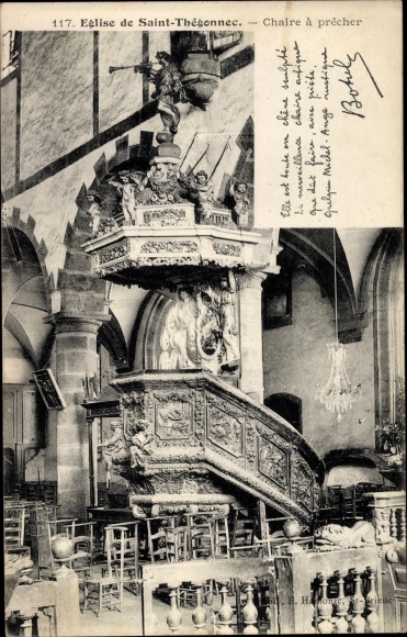 Postcard Saint Thégonnec Finistère, Chair to preach