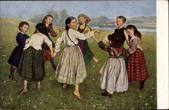 Artist PC Thoma, Hans, girls dancing, children's dance