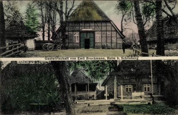 Postcard Holm Ostseebad Schönberg in Holstein, restaurant, garden