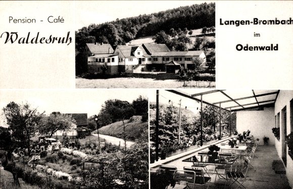 Postcard Langenbrombach Langen Brombach Brombachtal in the Odenwald, Pension Waldesruh, terrace