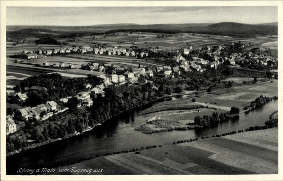 Ak Schney Lichtenfels im Obermainland Oberfranken, Fliegeraufnahme