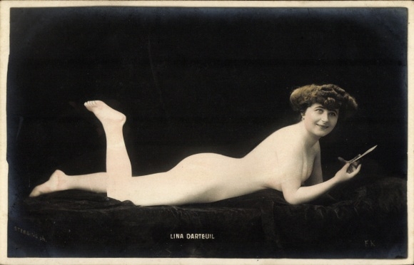 Postcard Lina Darteuil, female nude, erotic