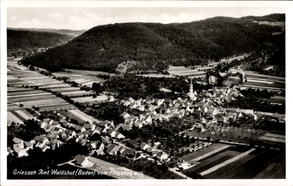 Ak Grießen im Klettgau Baden, Fliegeraufnahme