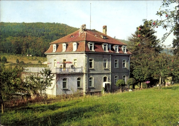 Postcard Wernarz Bad Brückenau in Lower Franconia, Villa Bavaria retirement home, retirement movement