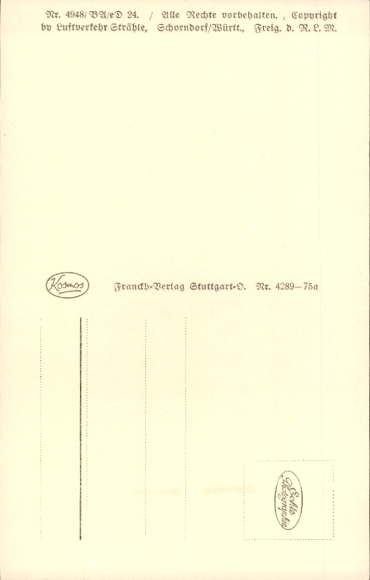 Postcard Efringen Kirchen am Oberrhein, aerial photograph